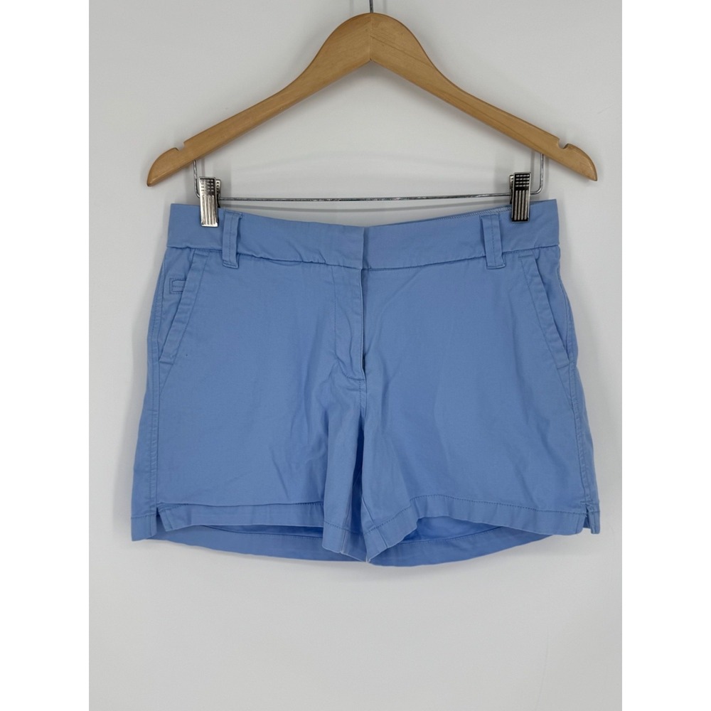 Crown & Ivy Woman's Caroline Blue Shorts Cotton Blend Size 6 Stretch Summer K7